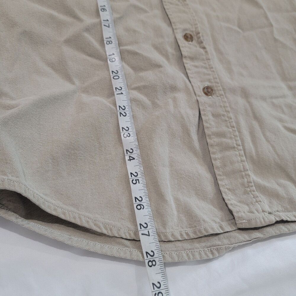 Vintage Mens Button Up Shirt Size Small Cotton Beige Dog Prints Labrador Outdoor - Picture 7 of 7